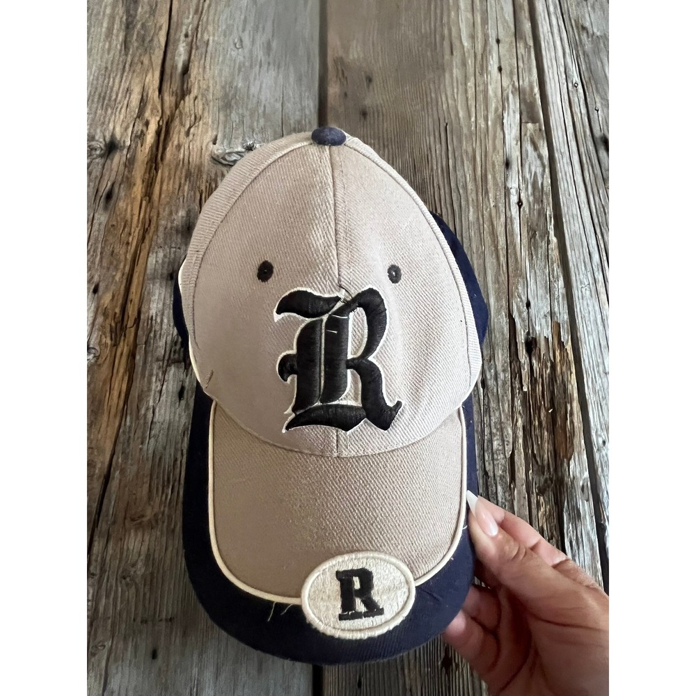 Santocap Navy Blue Tan Old English R Embroidered Baseball Hat Adjustable Cap